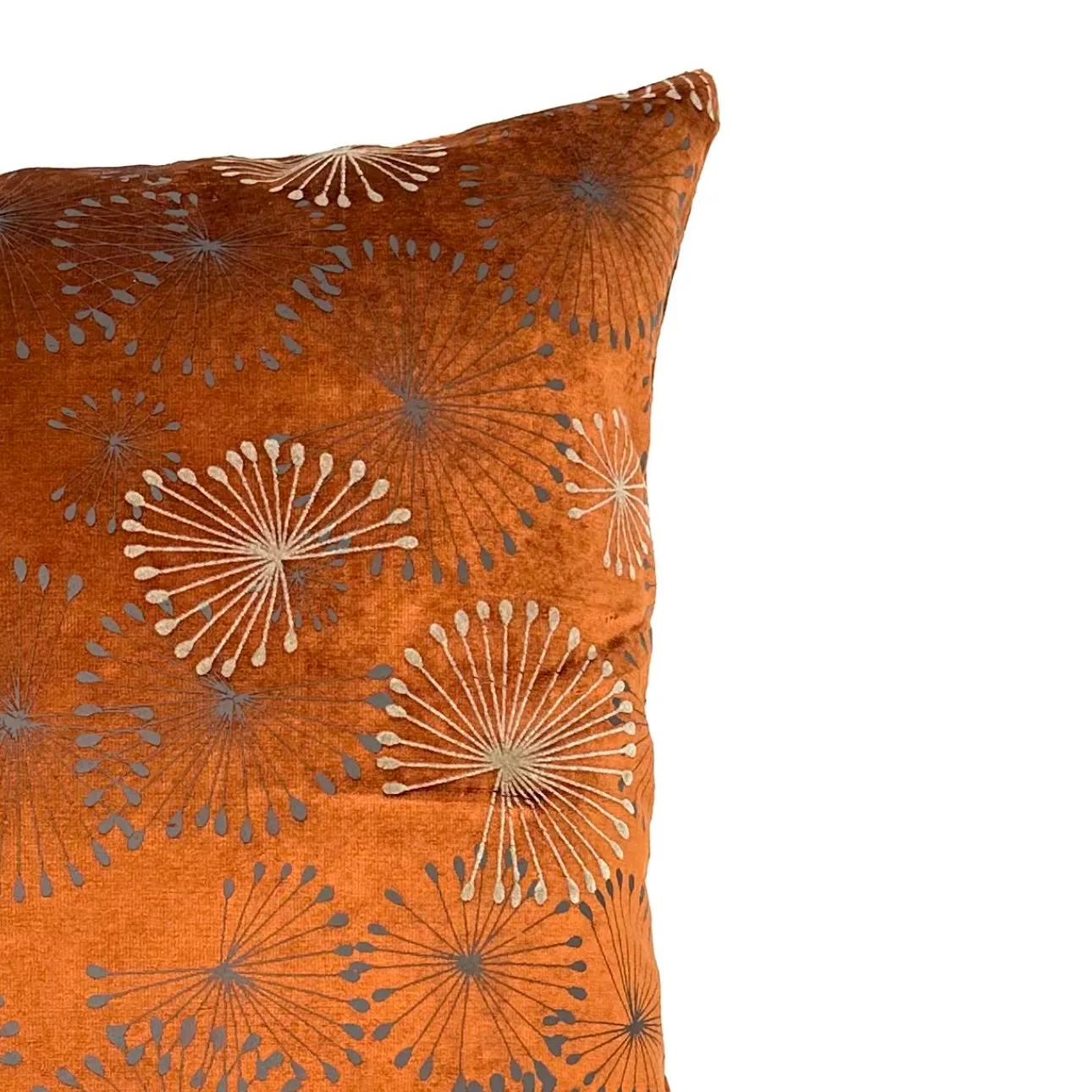 Bronze Dandelion Contemporary Velvet Throw Pillow Cover