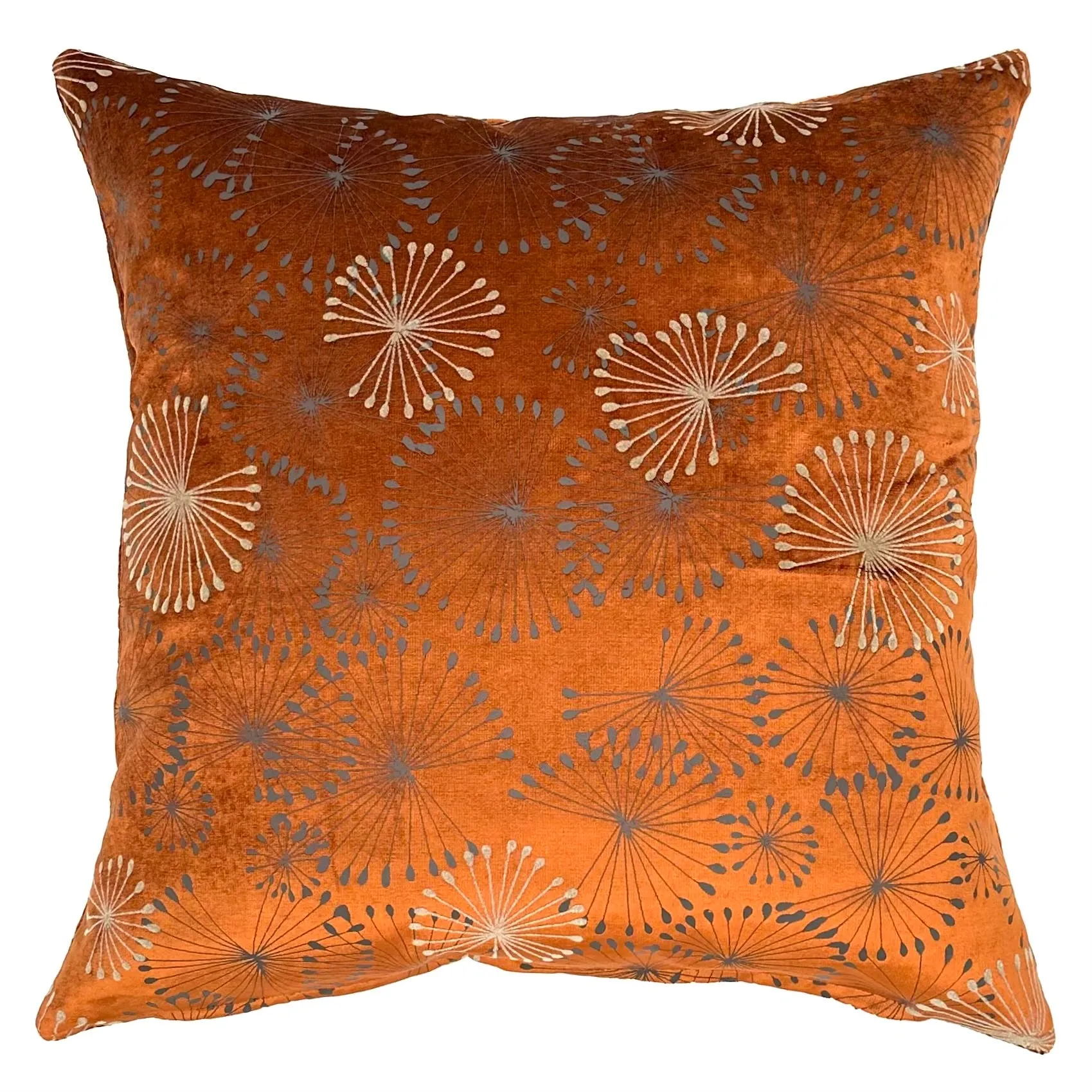 Bronze Dandelion Contemporary Velvet Throw Pillow Cover