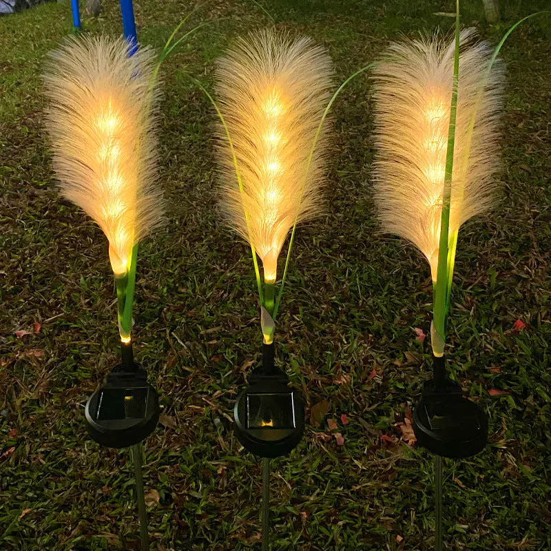 Bulk Exclusive Solar Powered Garden Lights Pampas Flowing Design Warm Lights Wholesale