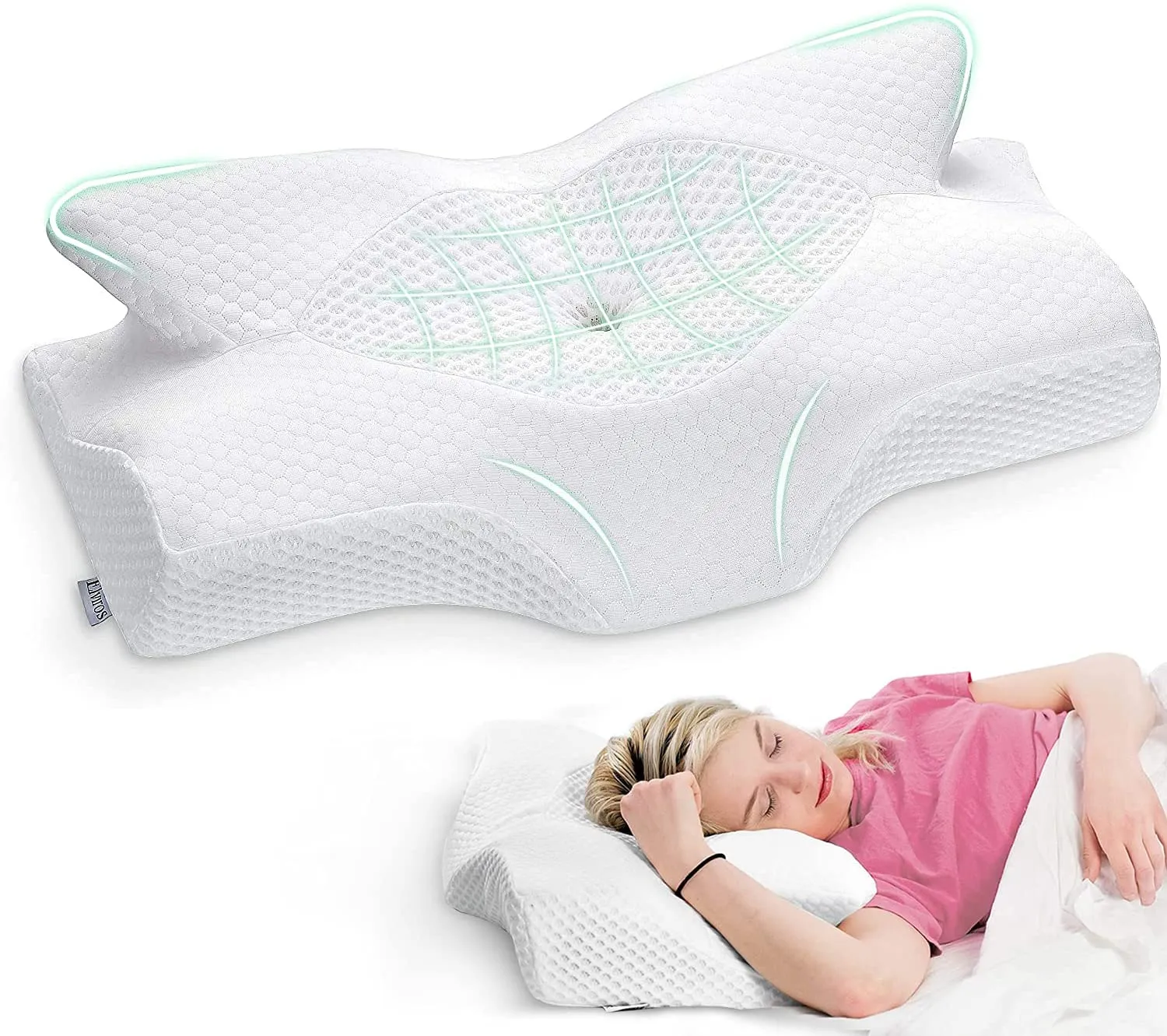 Butterfly Contour Memory Foam Pillow