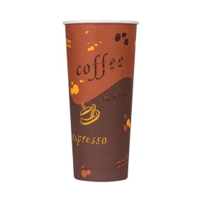 Cafe Coffee Cups | 24oz Stock Printed Paper Cups (90mm) - 500 ct