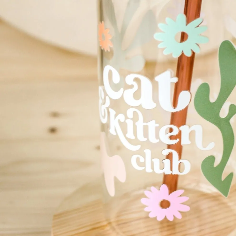 Cat & Kitten Club Glass Cup