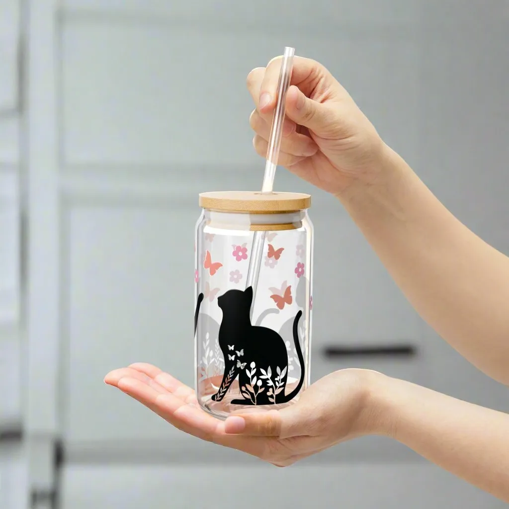 Cat Lover Sipper Glass