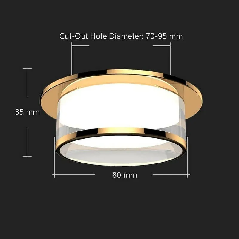 Cedrik - Gold and Silver Crystal Recessed Ceiling Lamp