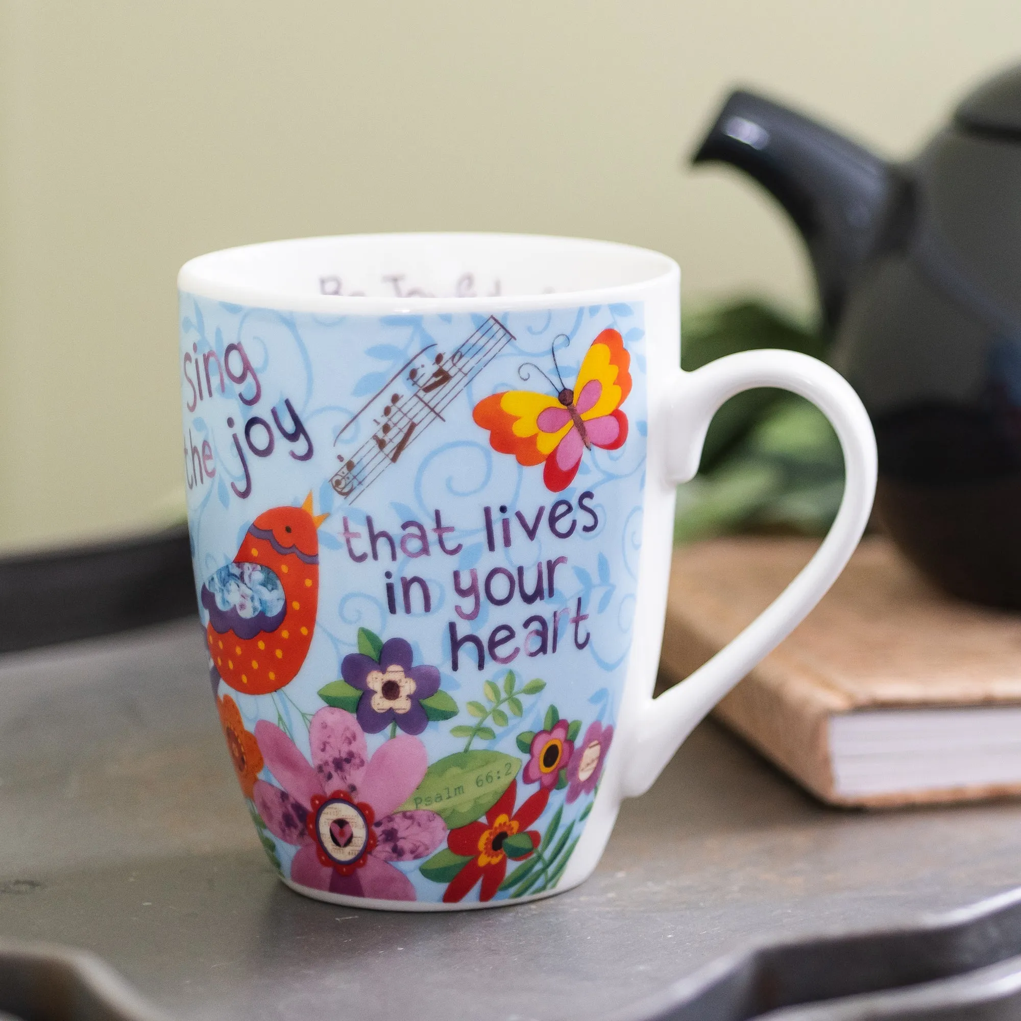 Ceramic Mug - Sing Joy Bird, Psalm 66: 2