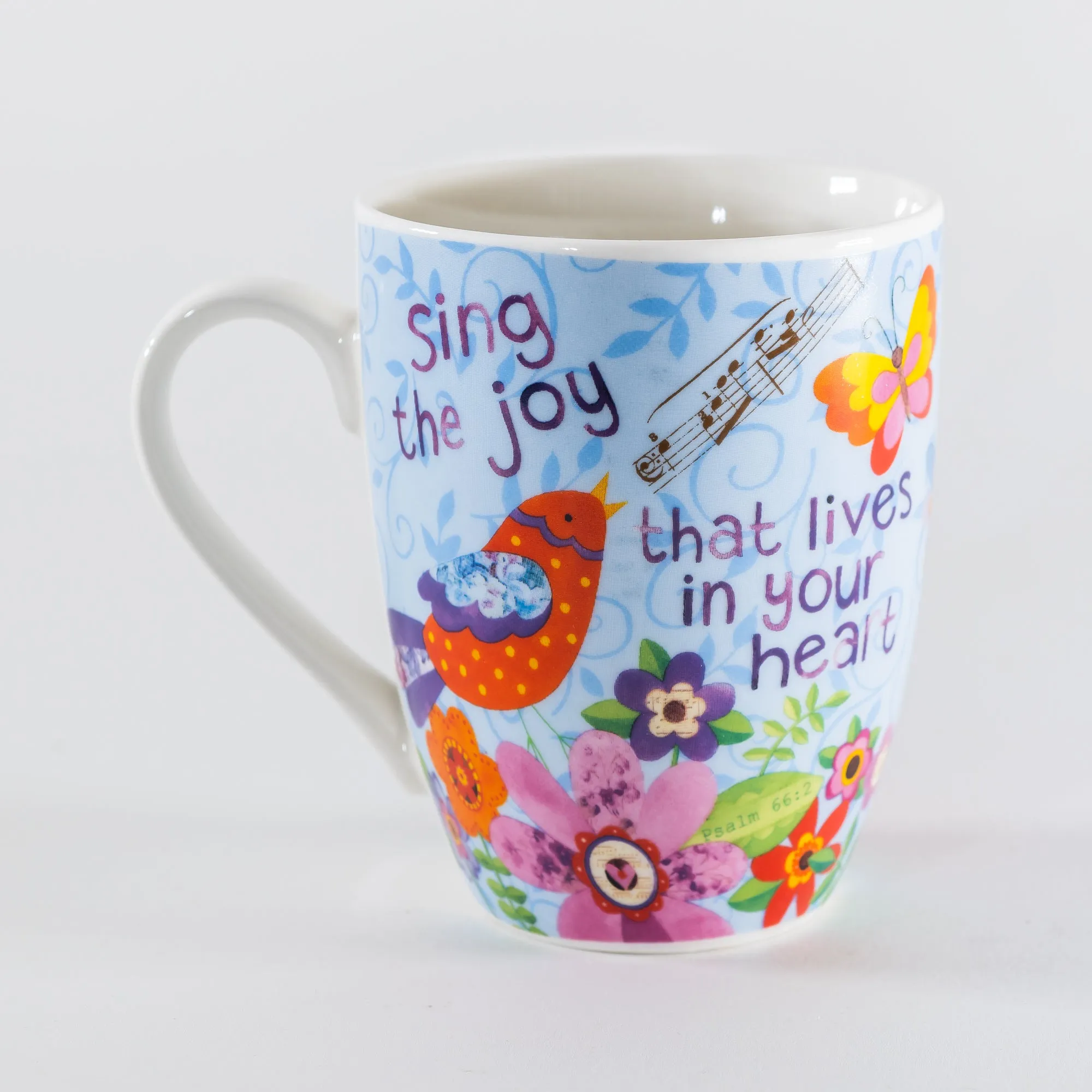 Ceramic Mug - Sing Joy Bird, Psalm 66: 2