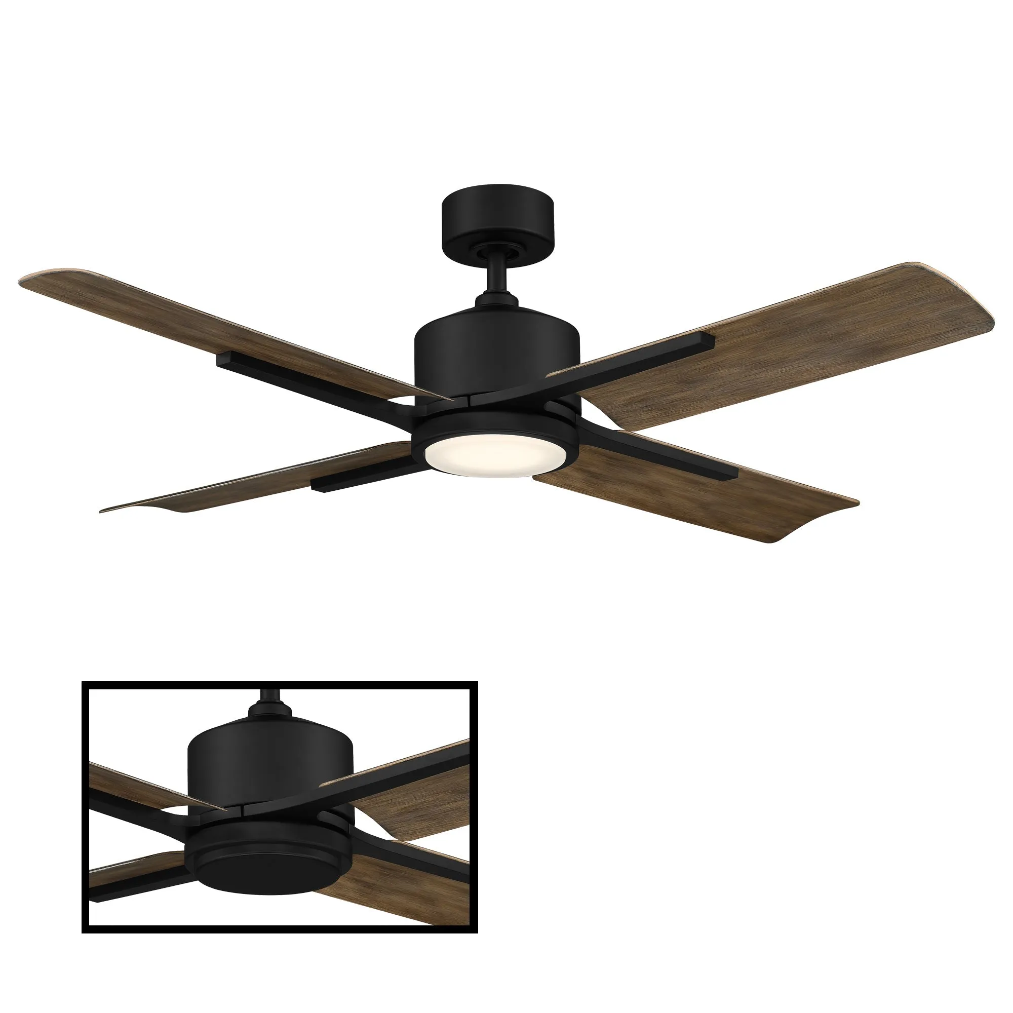 Cervantes Indoor/Outdoor 4-Blade 56" Smart Ceiling Fan with LED Light Kit and Remote Control