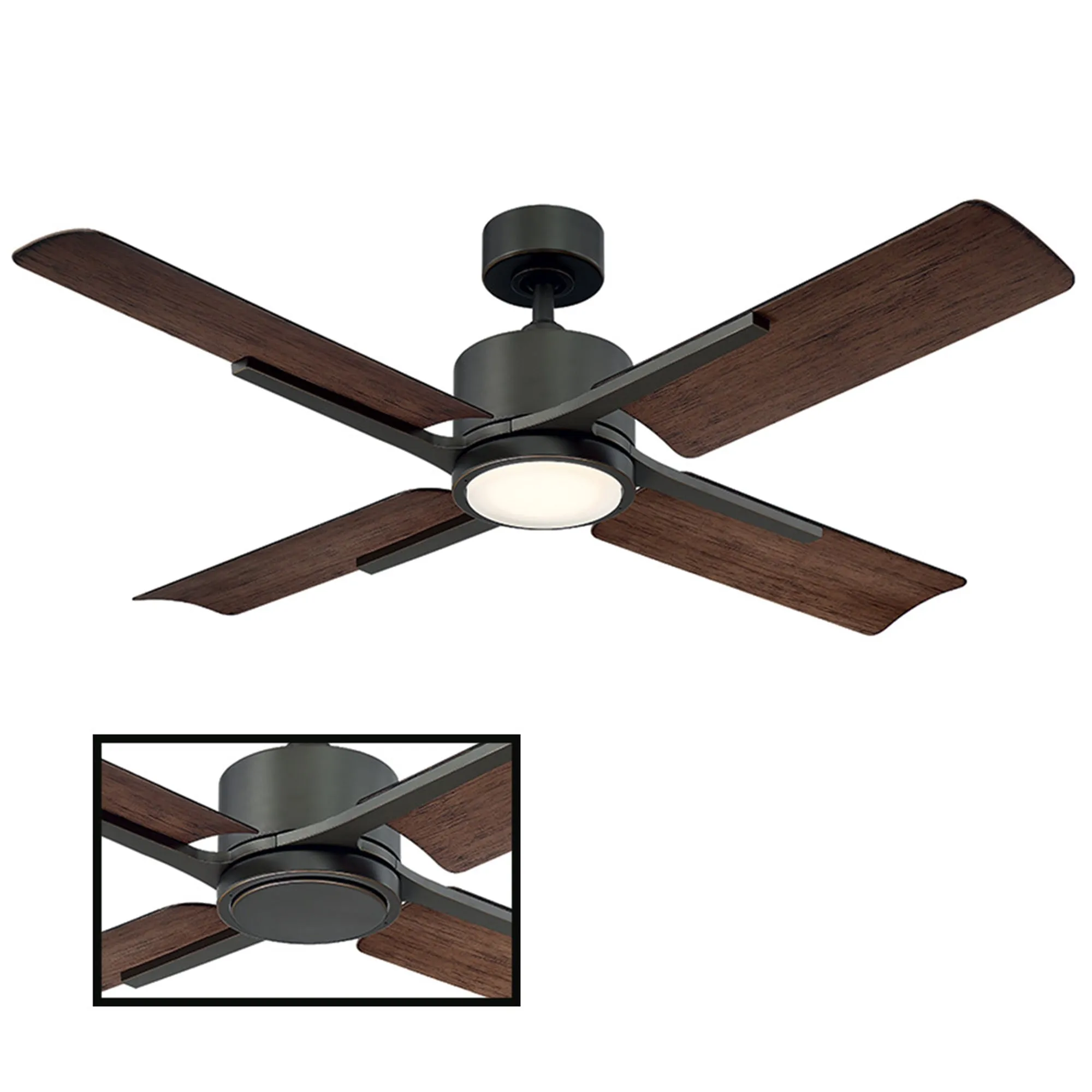 Cervantes Indoor/Outdoor 4-Blade 56" Smart Ceiling Fan with LED Light Kit and Remote Control