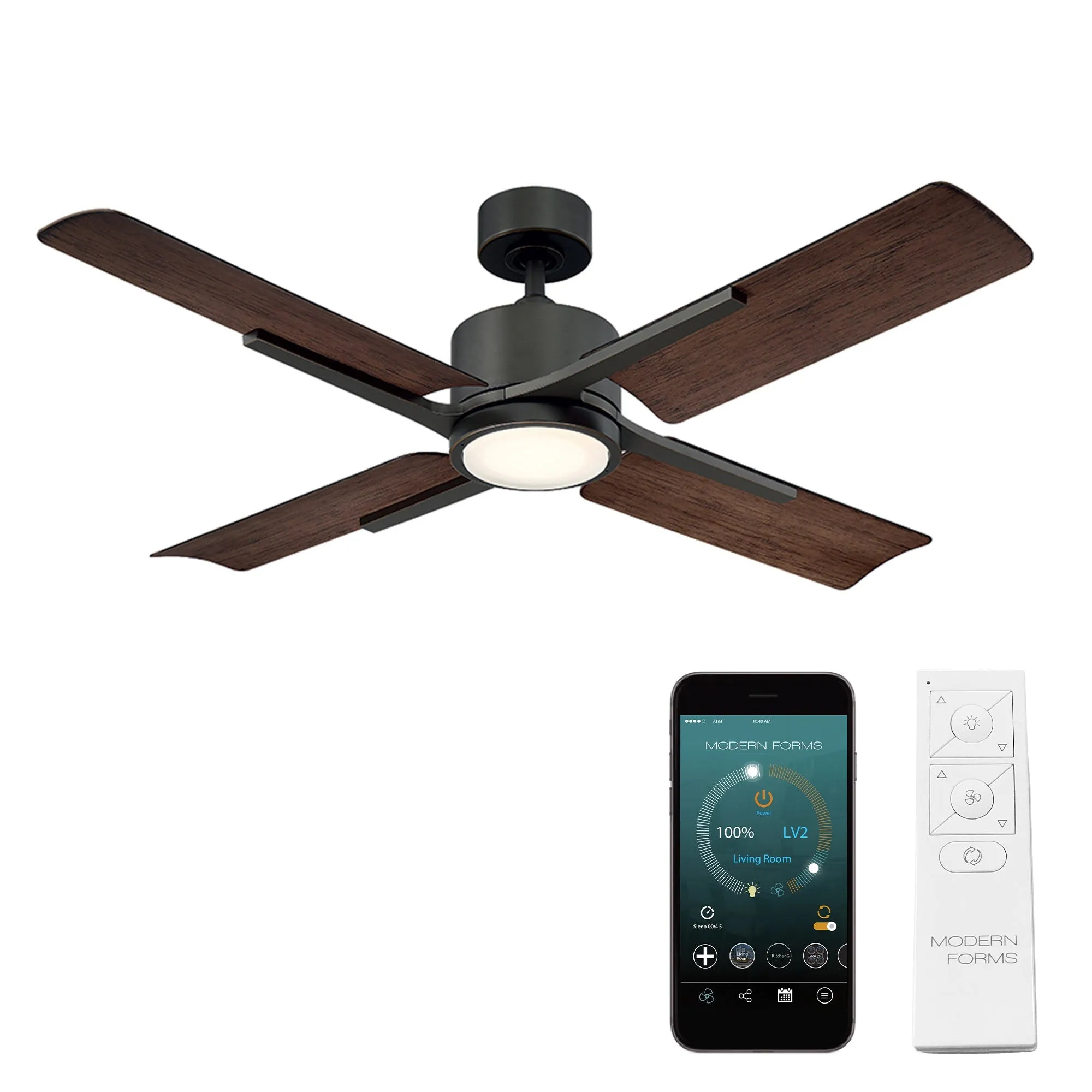 Cervantes Indoor/Outdoor 4-Blade 56" Smart Ceiling Fan with LED Light Kit and Remote Control