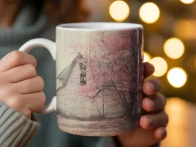 Cherry Blossom Tree Mug, Vintage Style Pink Floral Coffee Cup