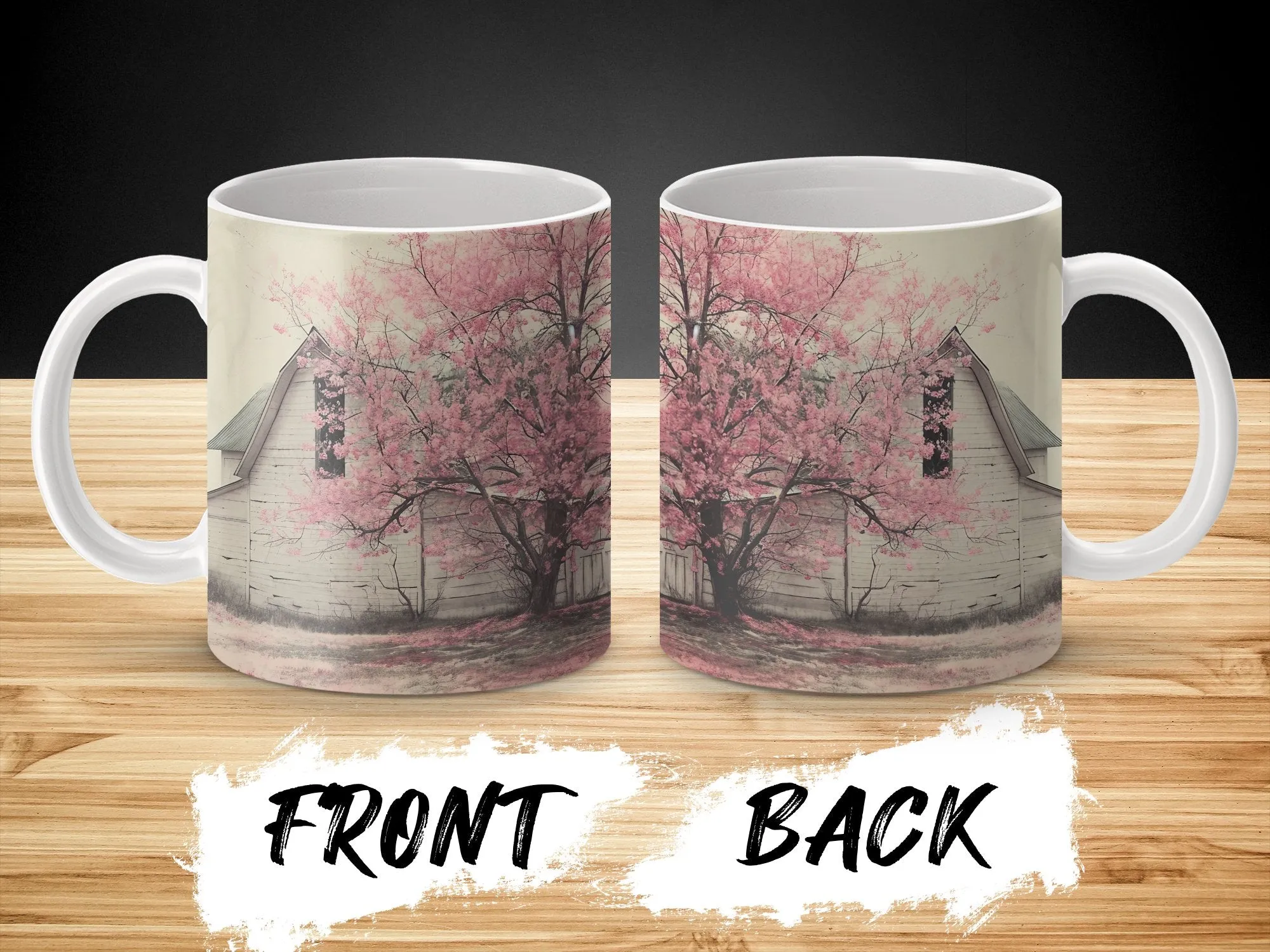 Cherry Blossom Tree Mug, Vintage Style Pink Floral Coffee Cup