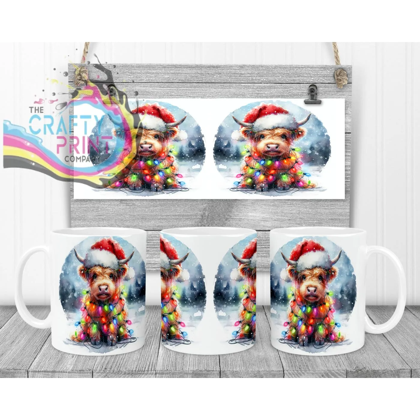 Christmas Highland Cow Mug