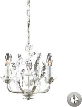 Circeo 3 Light Chandelier In Antique White - Includes Recessed Lighting Kit