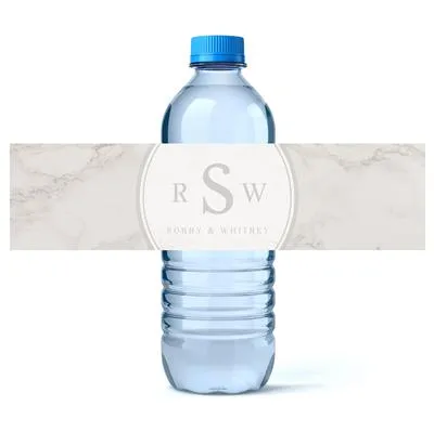 Circle Initials Monogram Water Bottle Labels