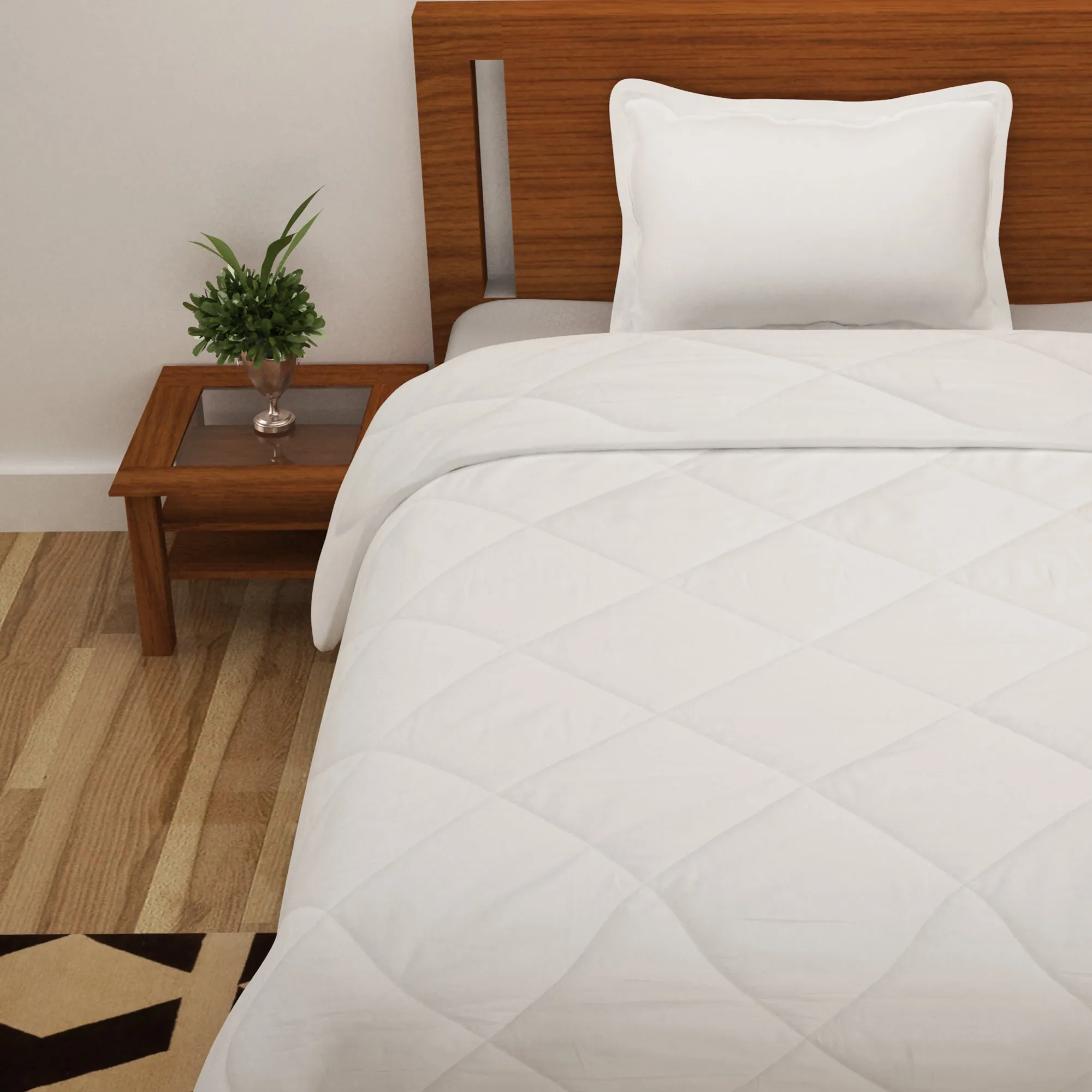 Classic Microfibre Single Comforter - White