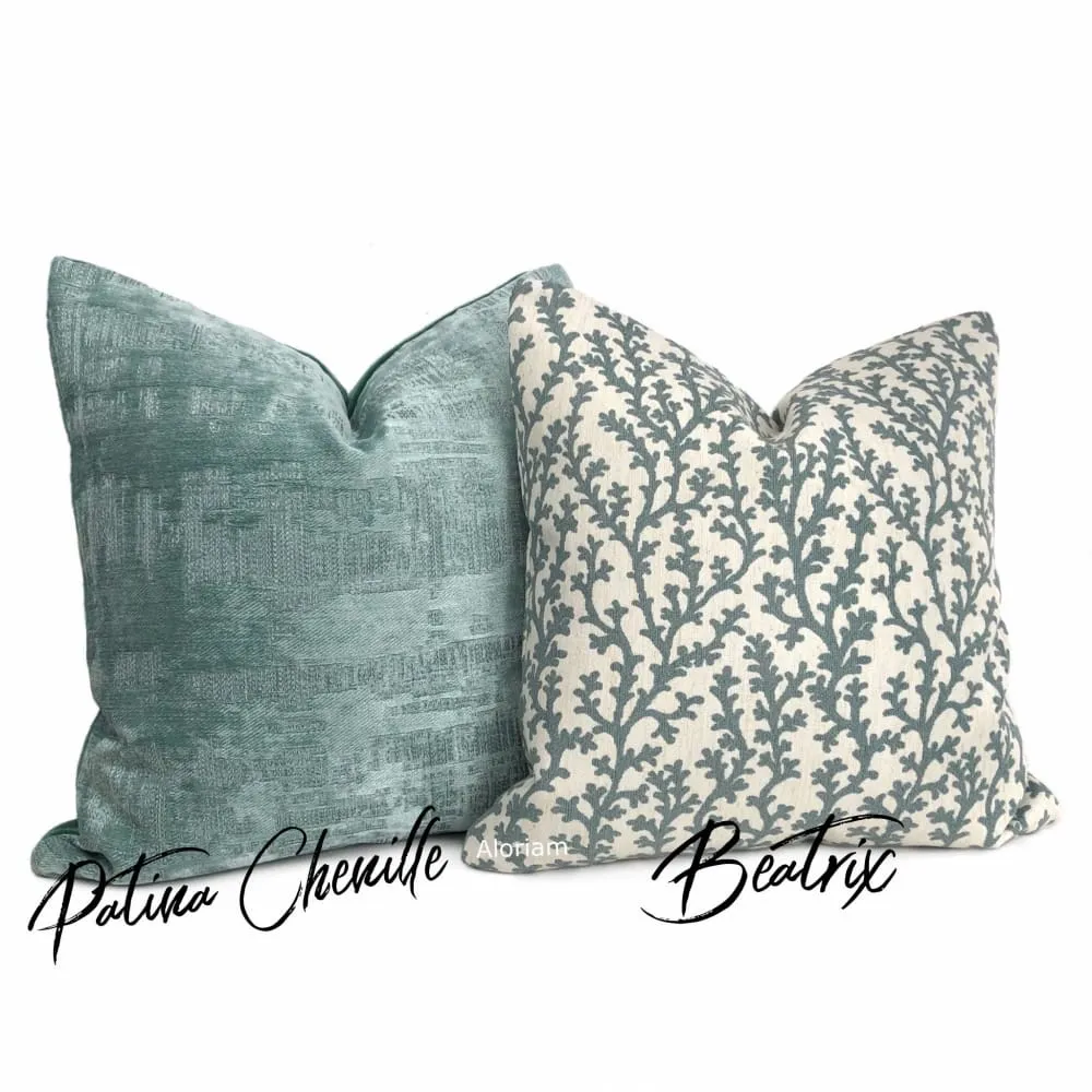 (CLEARANCE) Beatrix Sage Green Floral Vine Pillow Cover (Fabric by the Yard available)