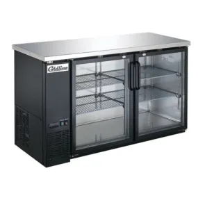 Coldline CBB-60G 60" Swing Glass Door Back Bar Cooler, Black