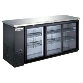 Coldline CBB-72G-SL 72" Sliding Glass Door Back Bar Cooler, Black