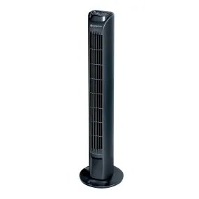 Comfort Zone 31" 3-Speed Oscillating Tower Fan with Remote Control in Black