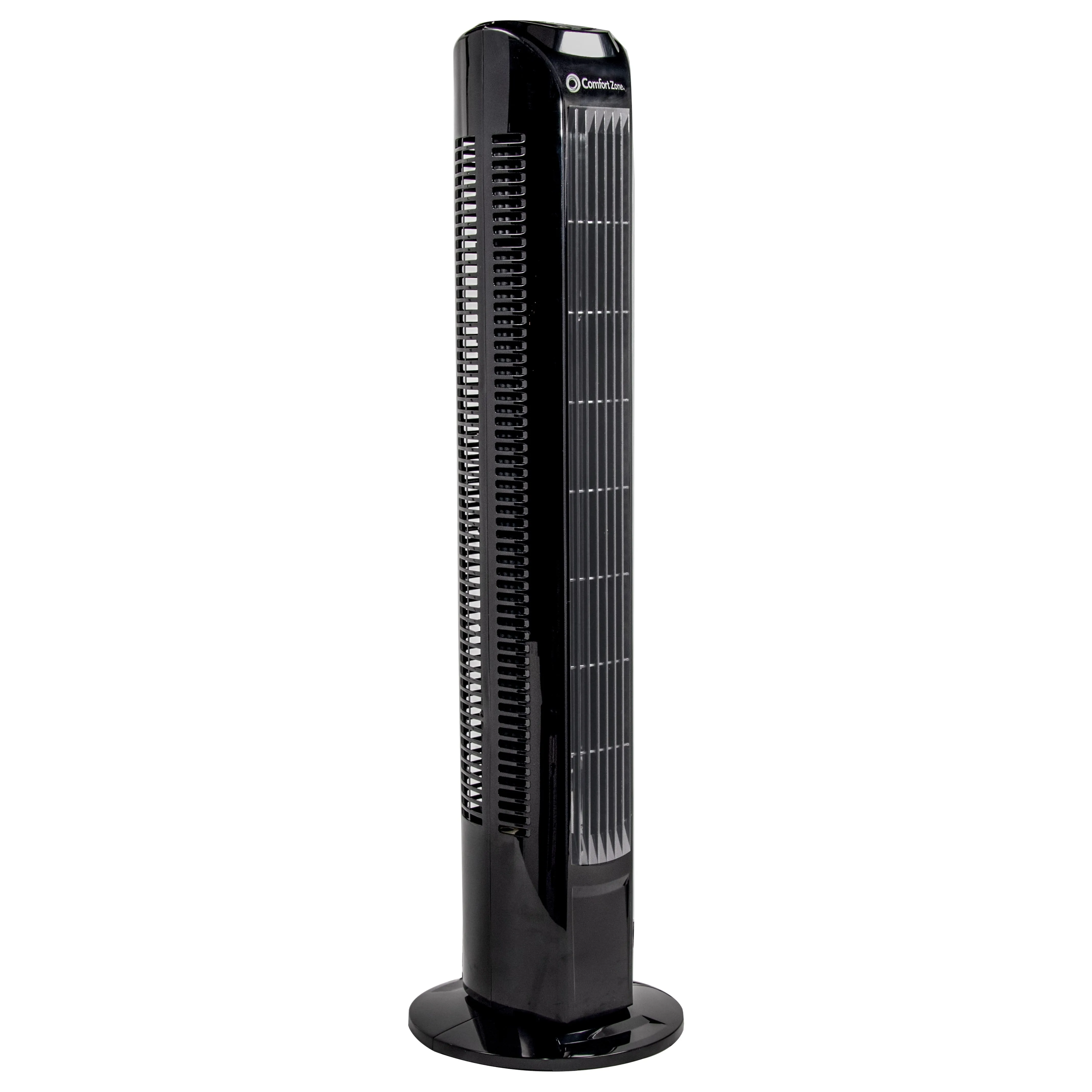 Comfort Zone 31" 3-Speed Oscillating Tower Fan with Remote Control in Black