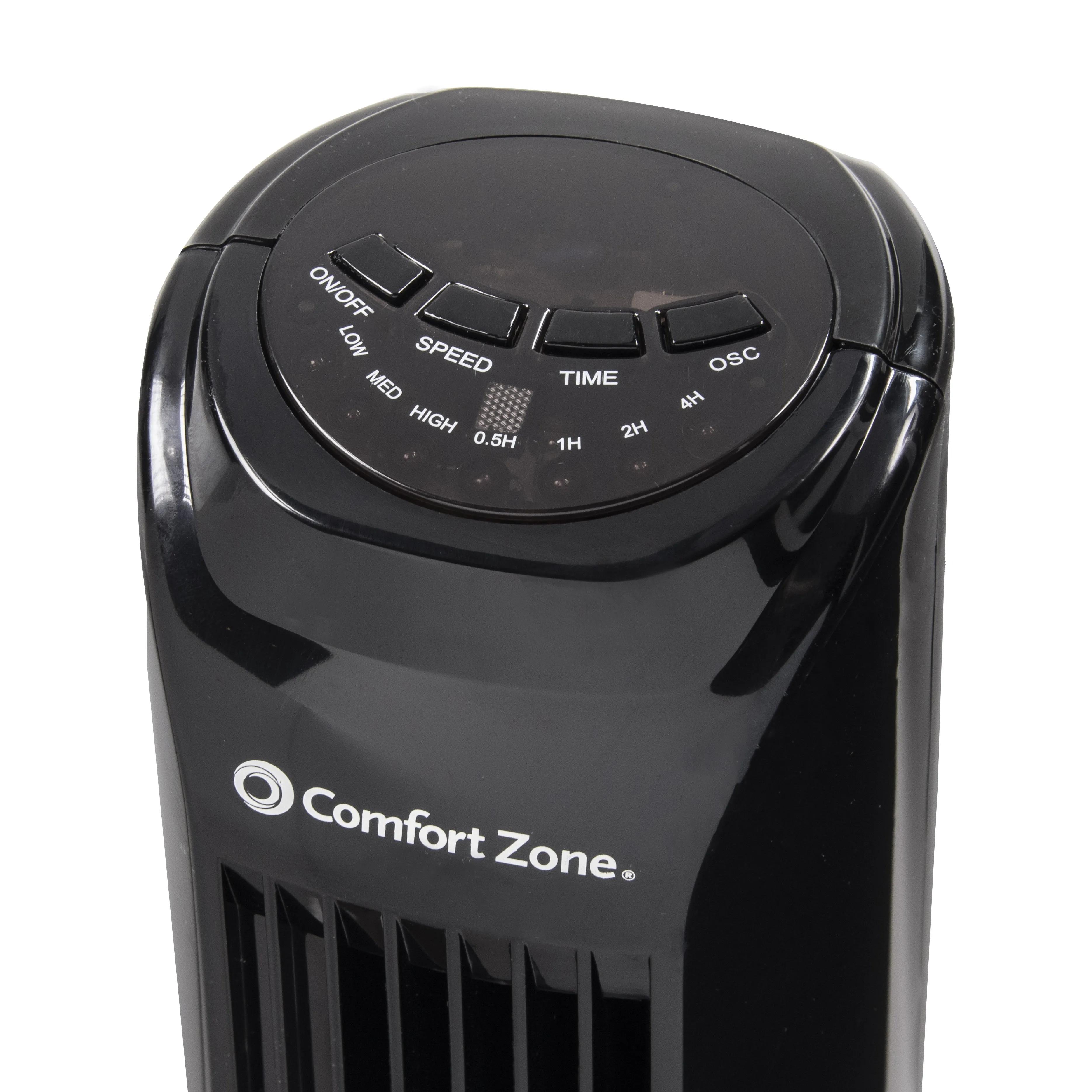 Comfort Zone 31" 3-Speed Oscillating Tower Fan with Remote Control in Black