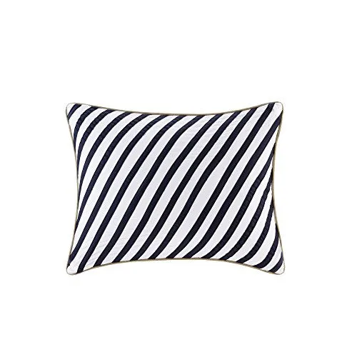 Comforter Set - 4 Piece - White/Blue - Stripes