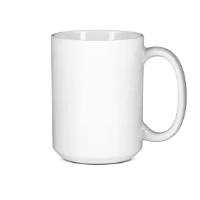 Customizable Ceramic White Coffee Mug - 15 Oz