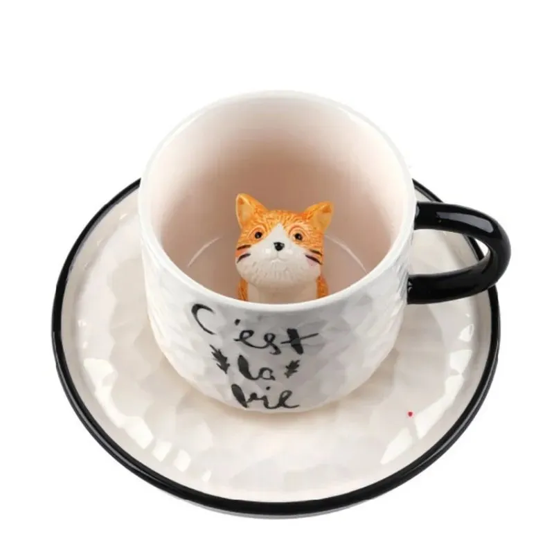 Cute Kitten Ceramic Cat Claw Cup