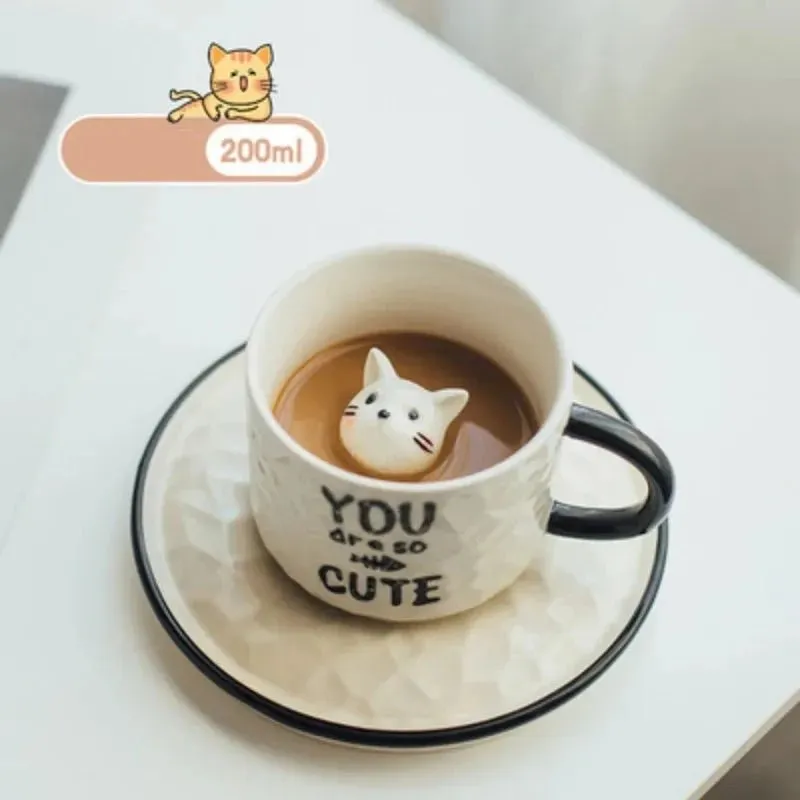 Cute Kitten Ceramic Cat Claw Cup