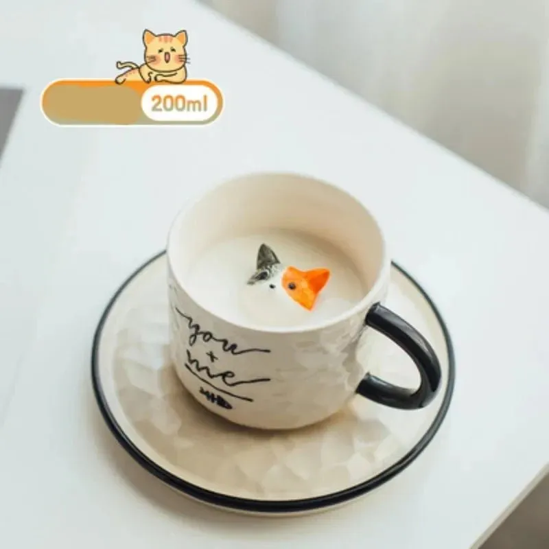 Cute Kitten Ceramic Cat Claw Cup