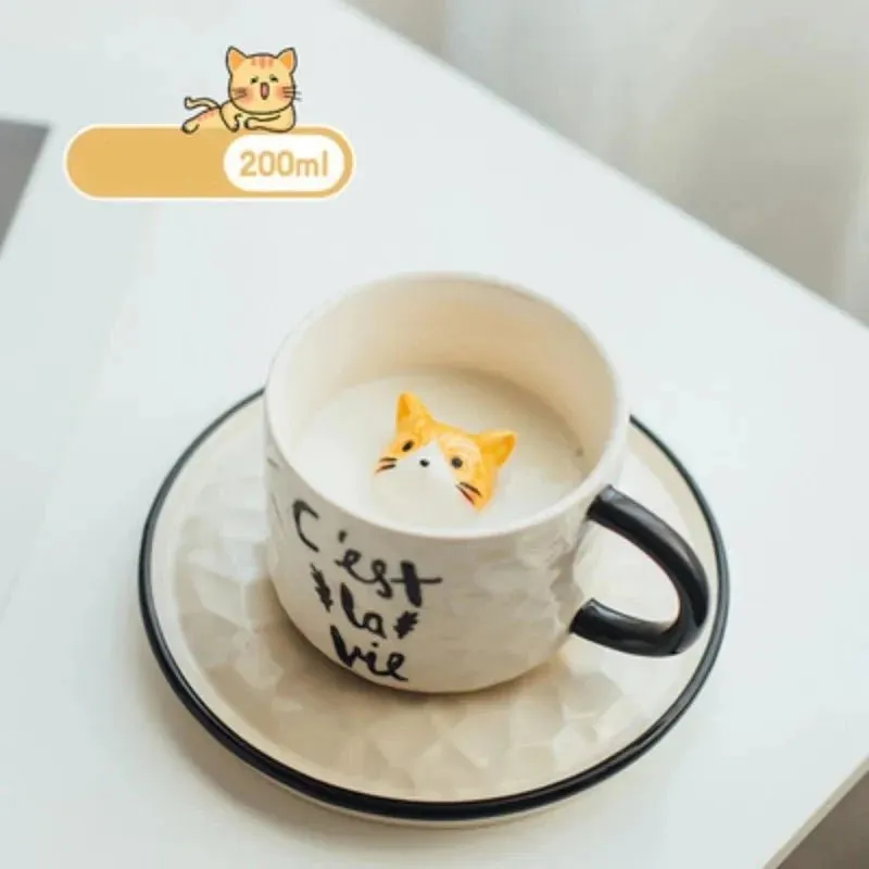 Cute Kitten Ceramic Cat Claw Cup