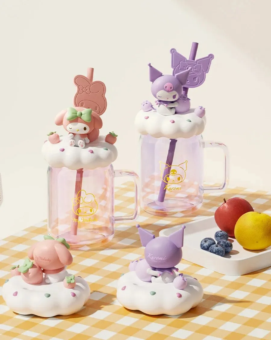 Cute Kuro Melo Cloud Glass Straw Cup