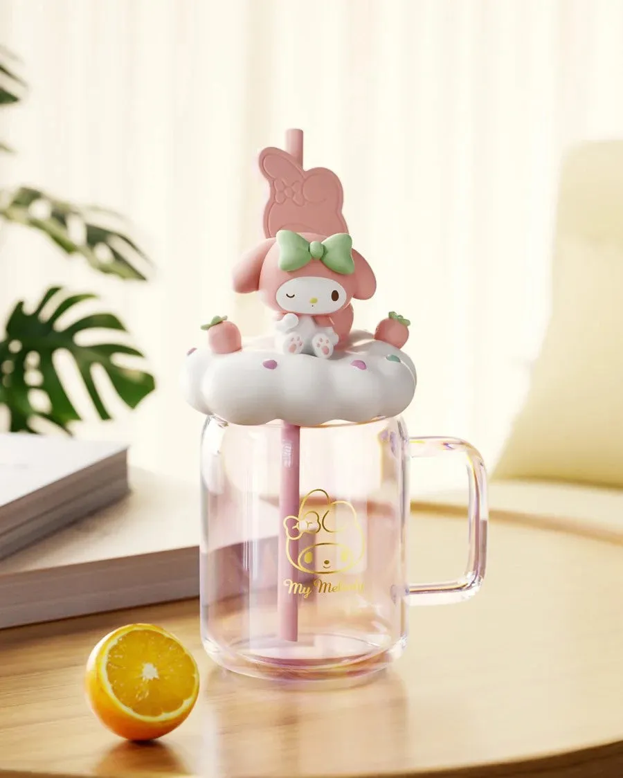 Cute Kuro Melo Cloud Glass Straw Cup