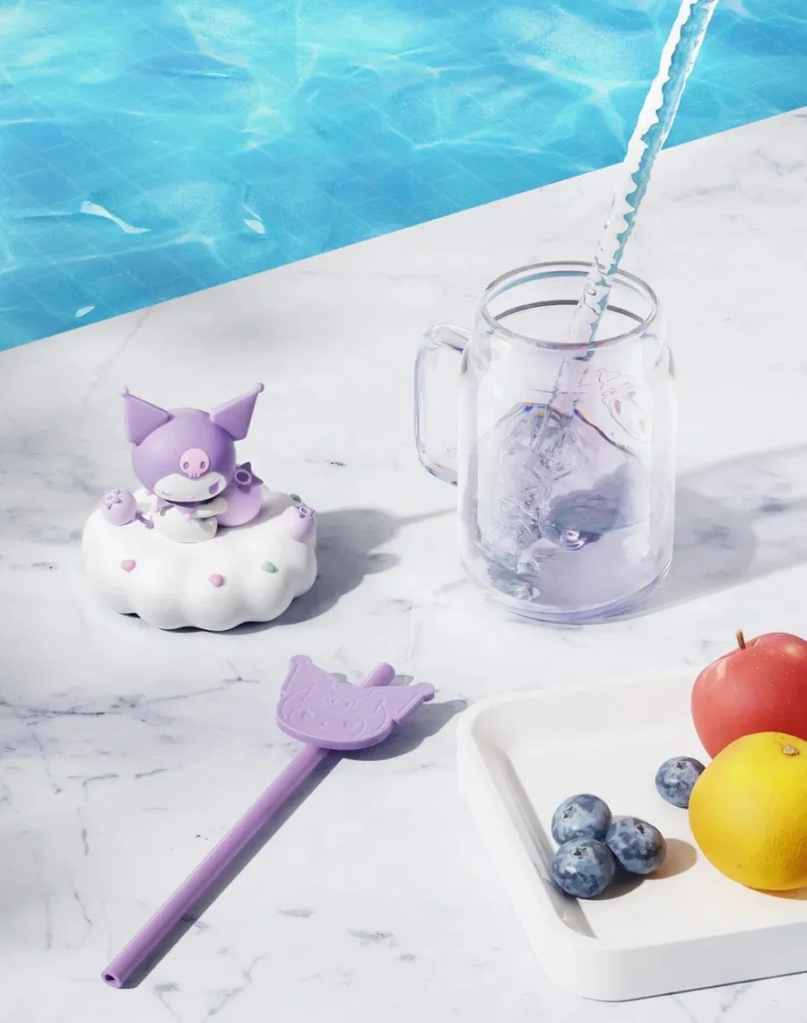 Cute Kuro Melo Cloud Glass Straw Cup