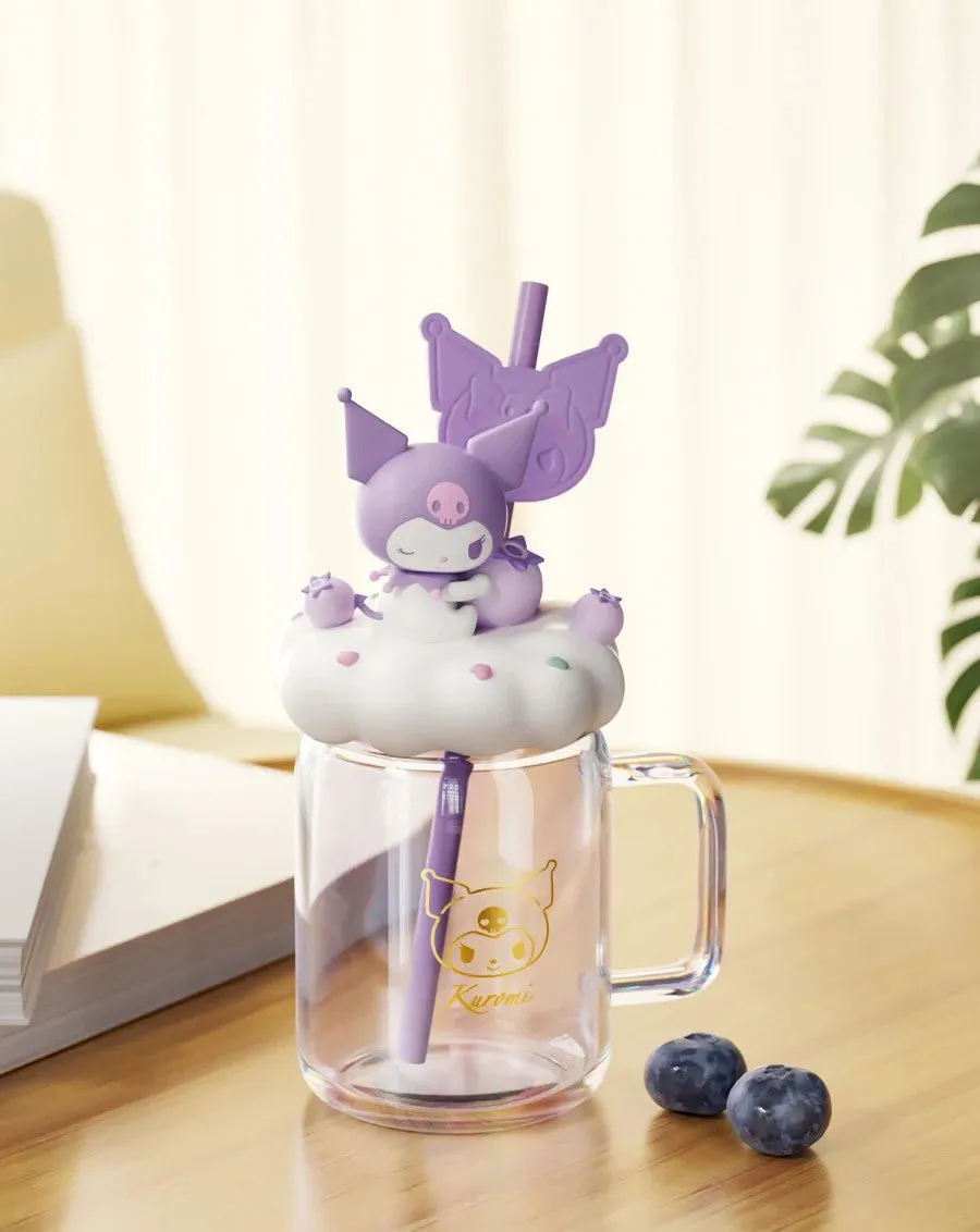 Cute Kuro Melo Cloud Glass Straw Cup