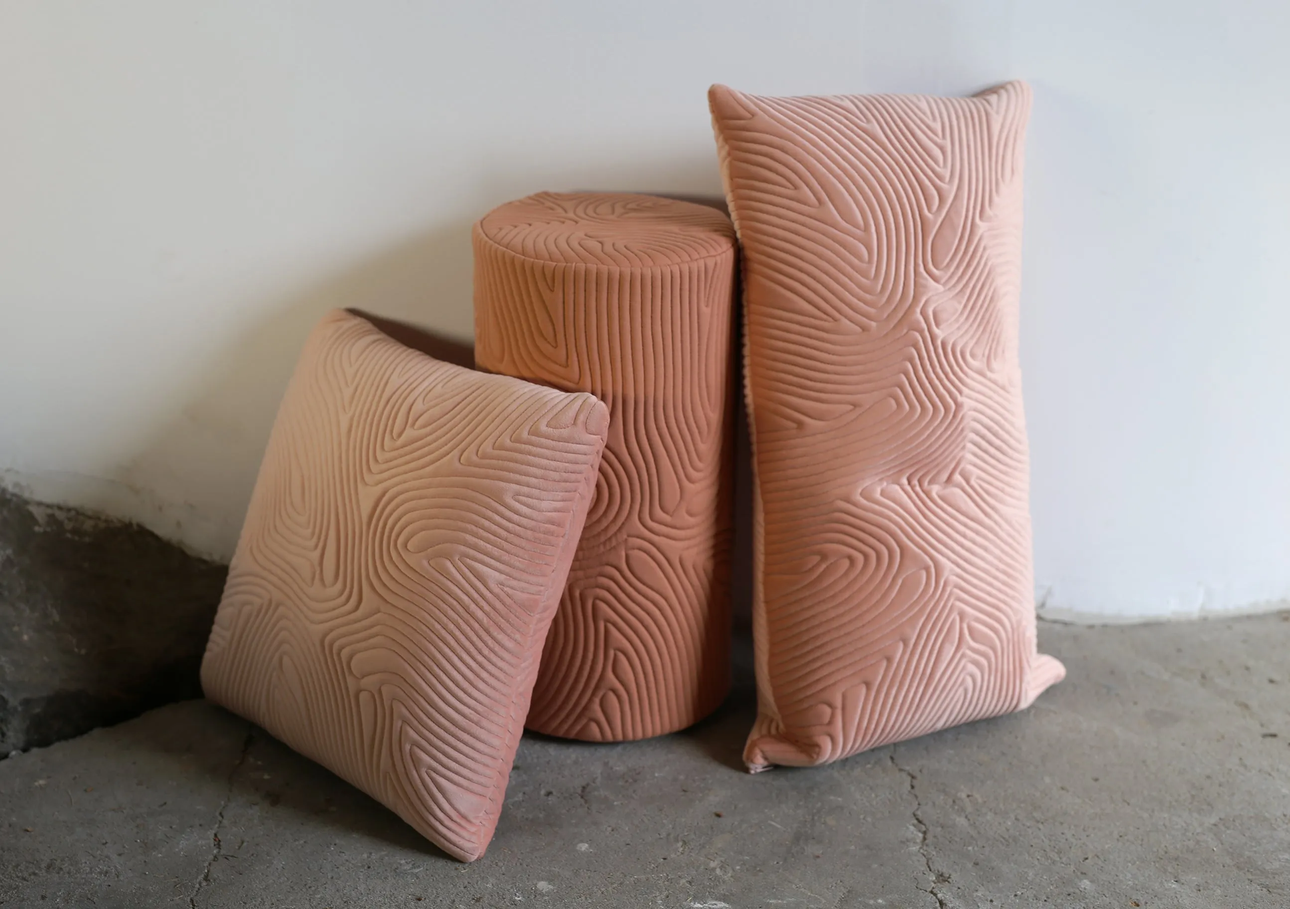 Cylinder Fingerprint Pillow (Terracotta)