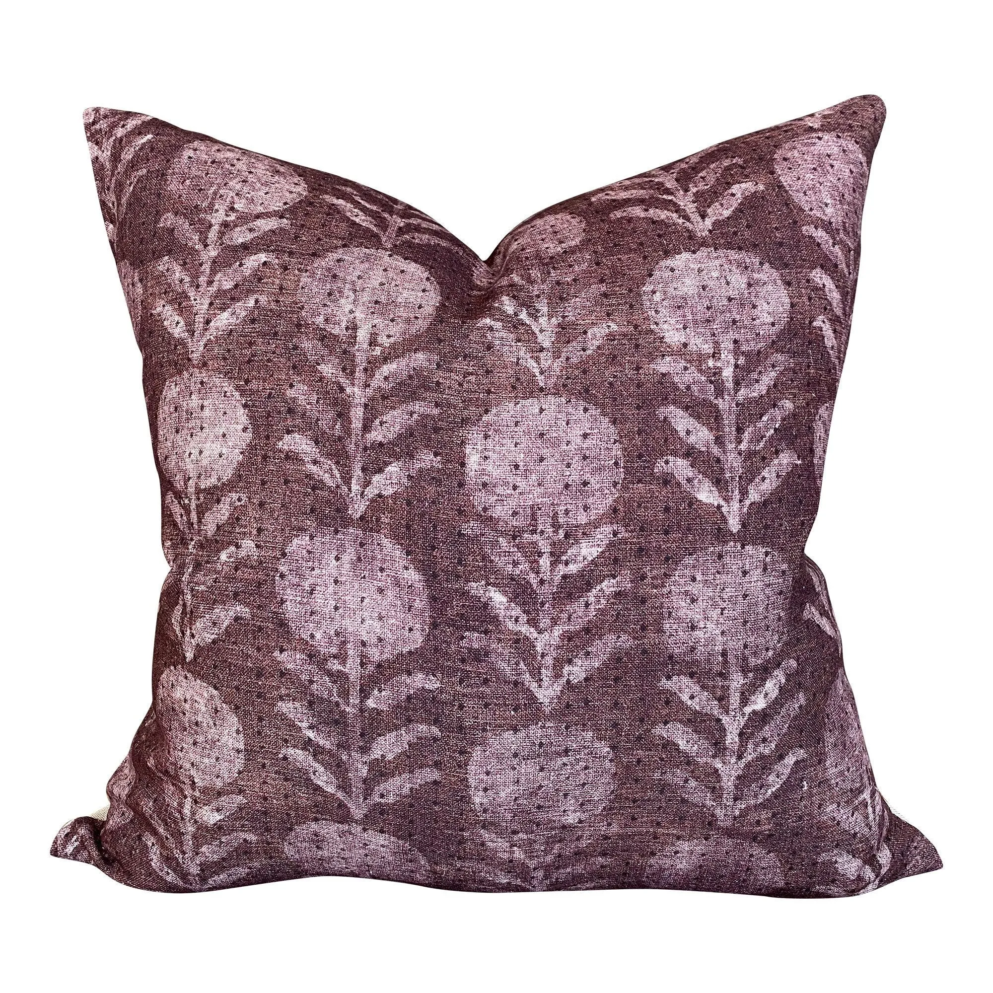 Designer Clay McLaurin Zinnia in Berry Pillow Cover