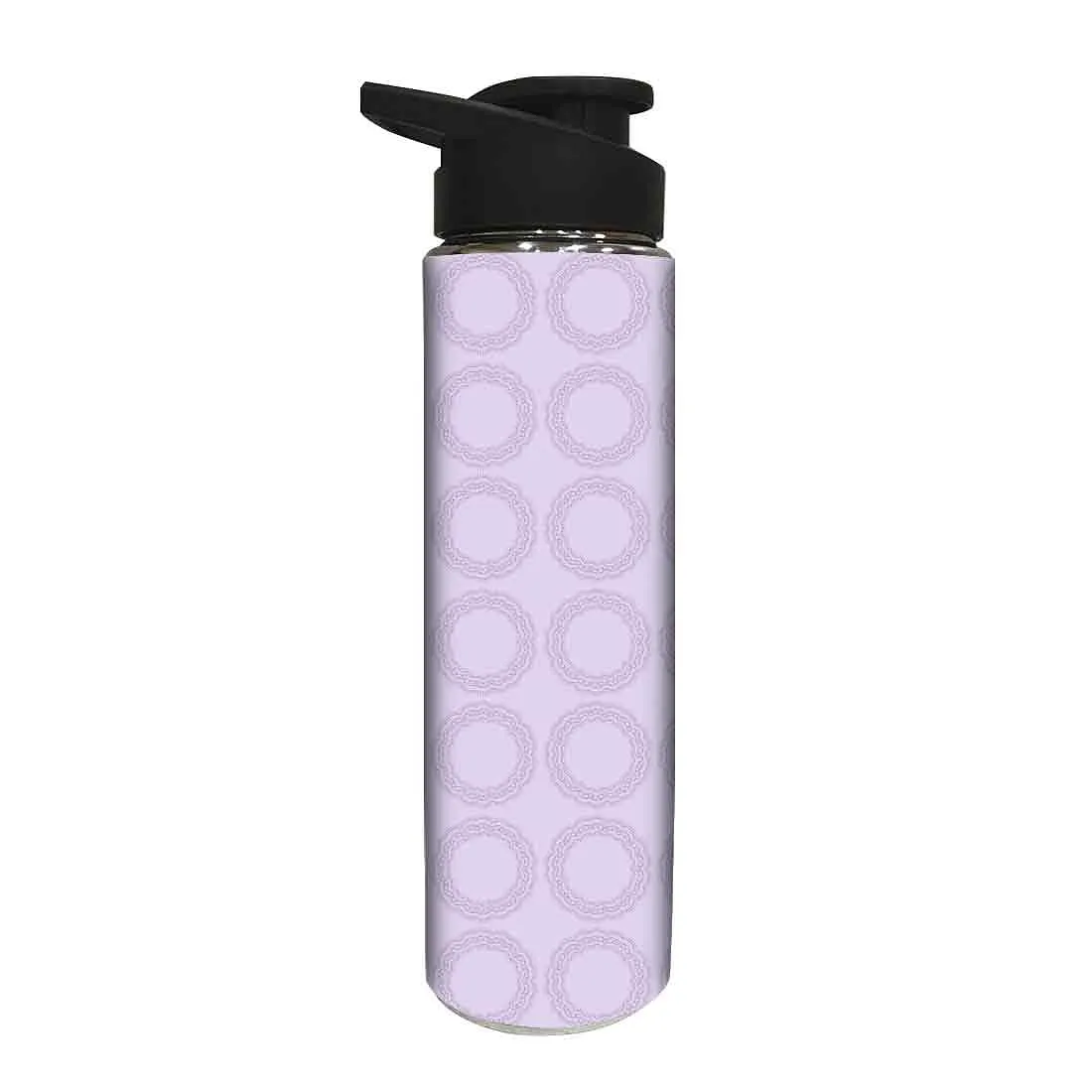 Designer Stainless Steel Sipper Bottle -  Purple Pattern Circle