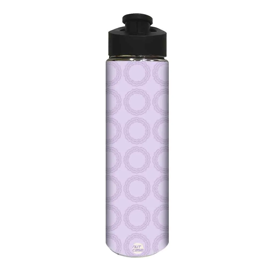 Designer Stainless Steel Sipper Bottle -  Purple Pattern Circle