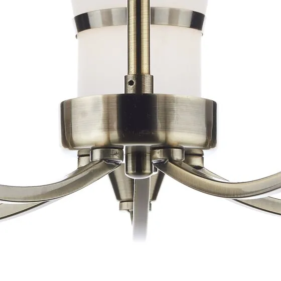 Dublin 5 Light Semi Flush Antique Brass