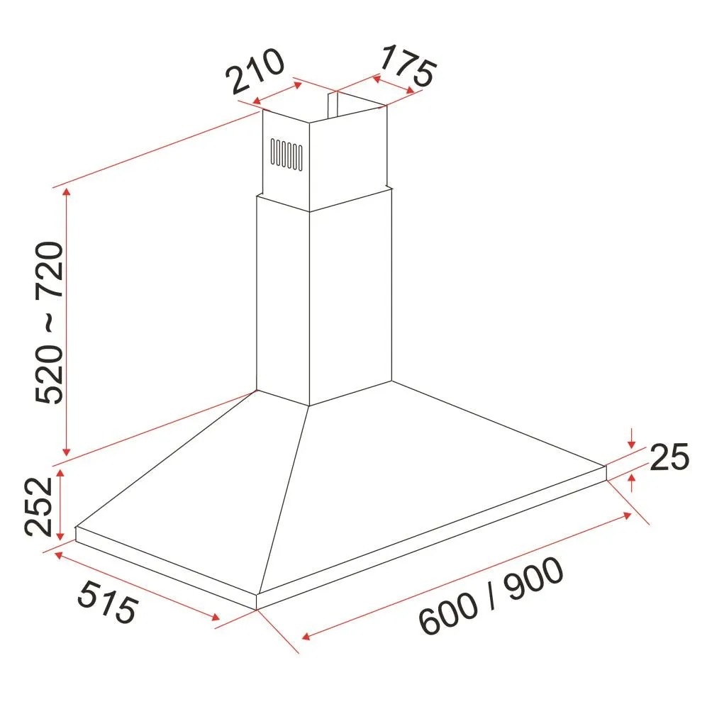 EF CK Premio 90 Chimney Hood