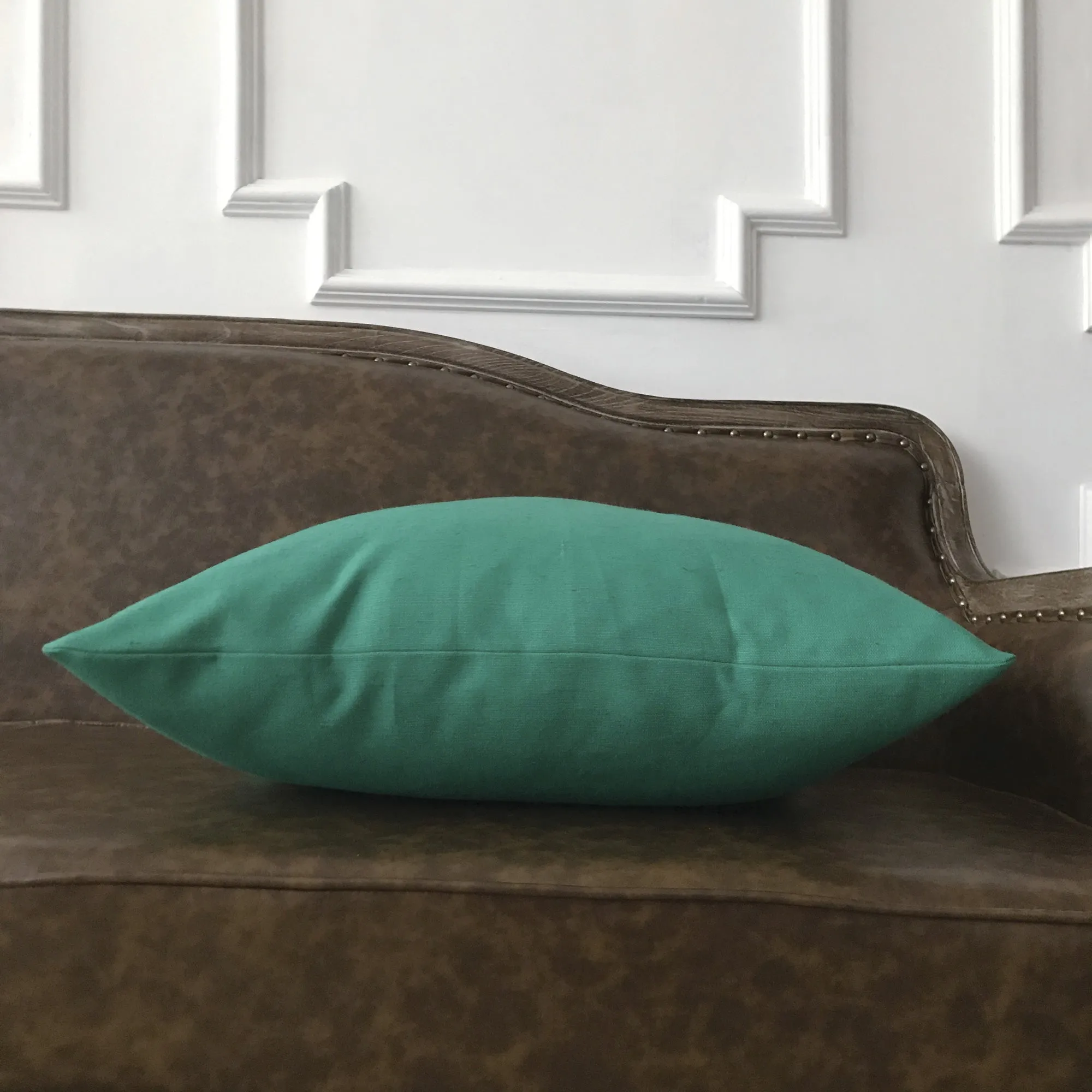 Emerald Green Solid Throw Pillow Cover 22x22