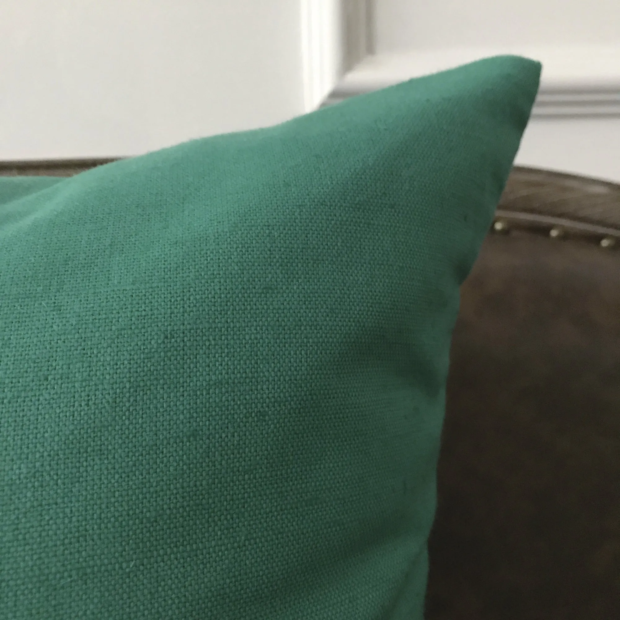 Emerald Green Solid Throw Pillow Cover 22x22