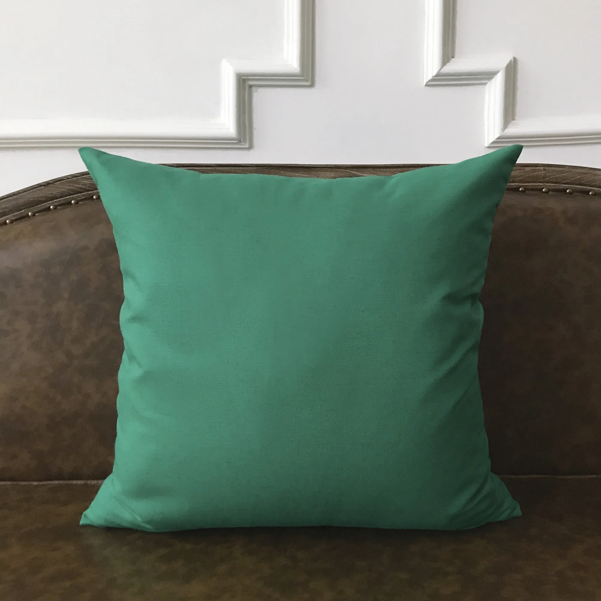 Emerald Green Solid Throw Pillow Cover 22x22