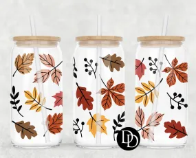 Fall Leaves And Branches UV DTF Cup Wrap