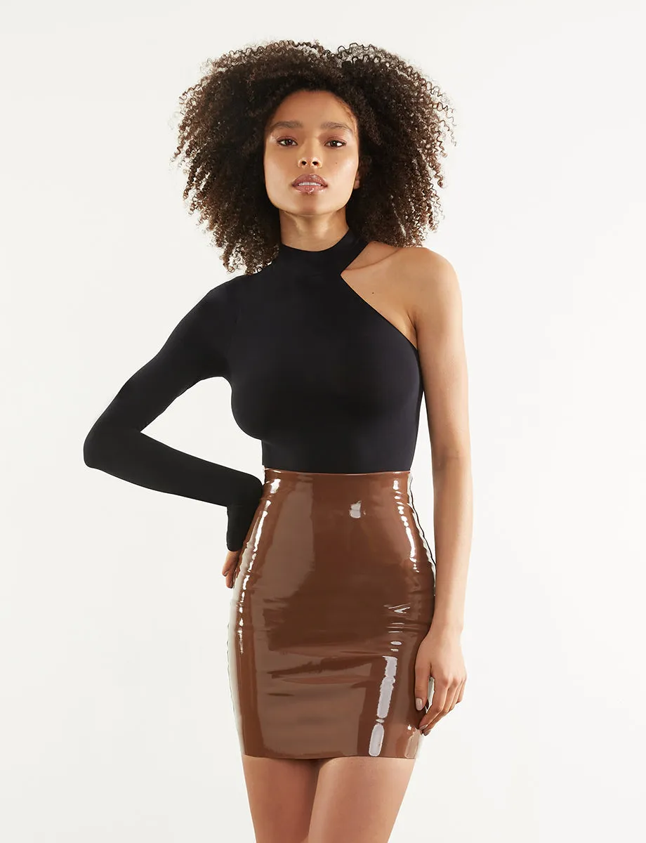 Faux Patent Leather Mini Skirt