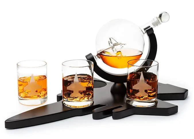 Fighter Jet Decanter Set