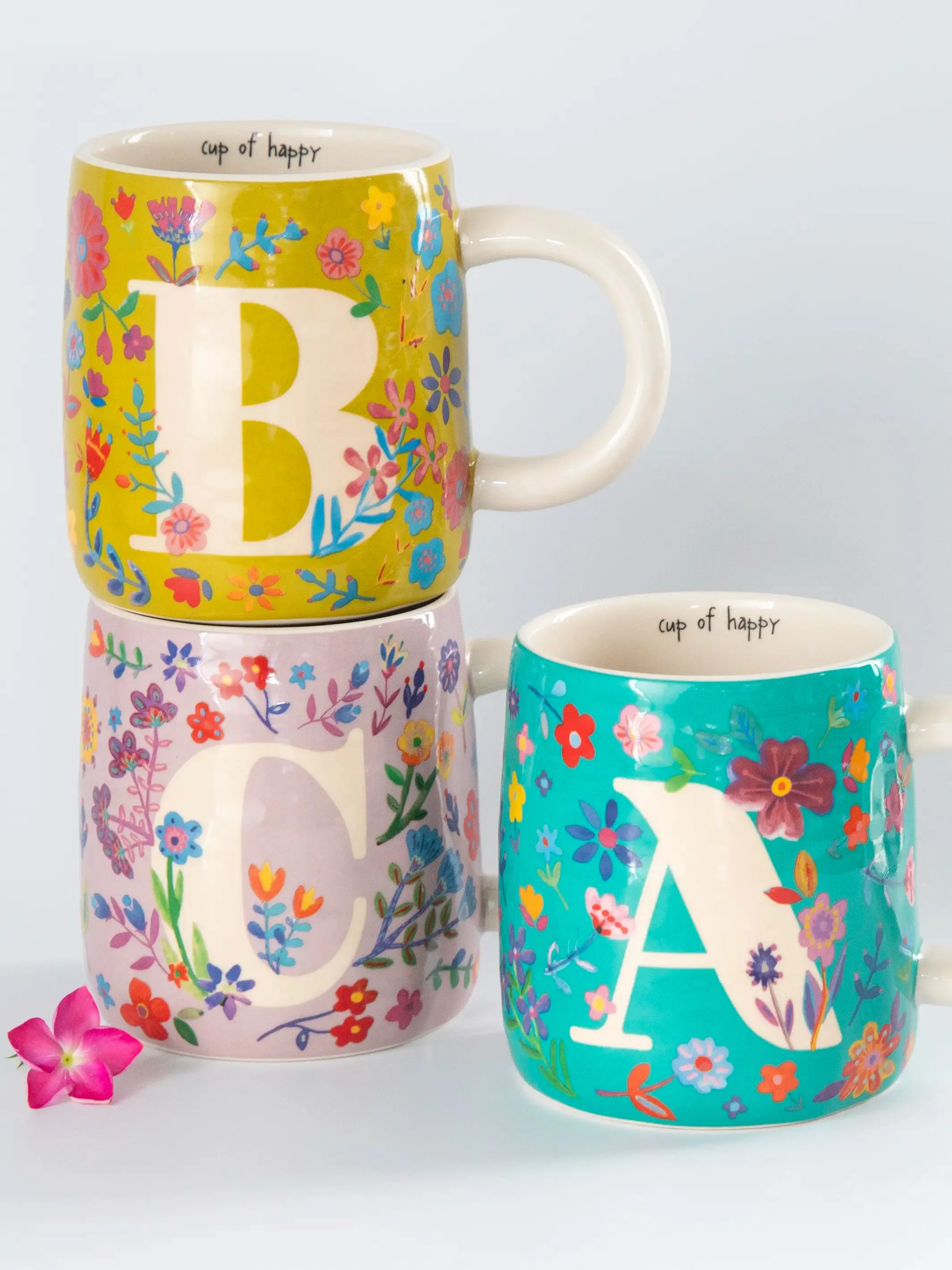 Floral Initial Mug - E