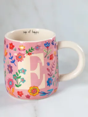 Floral Initial Mug - E