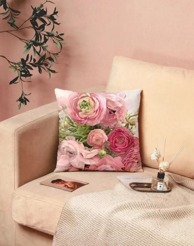 Flower Print Cushion Cover Without Filler